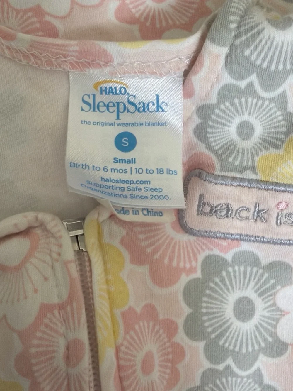 Halo Floral Sleeveless Sleep Sack - Pink Yellow Gray
